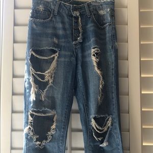Carmar Light Wash Distressed Boyfriend Jeans